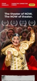 Mobile preview of Frank Ferrante's website featuring his performance as Caesar
