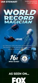 Mobile preview of Ian Stewart World Record Magician website