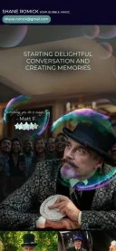 Mobile preview of Shane Romick Soap Bubble Magic website